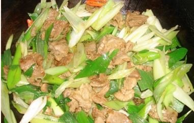 葱炒肉的做法