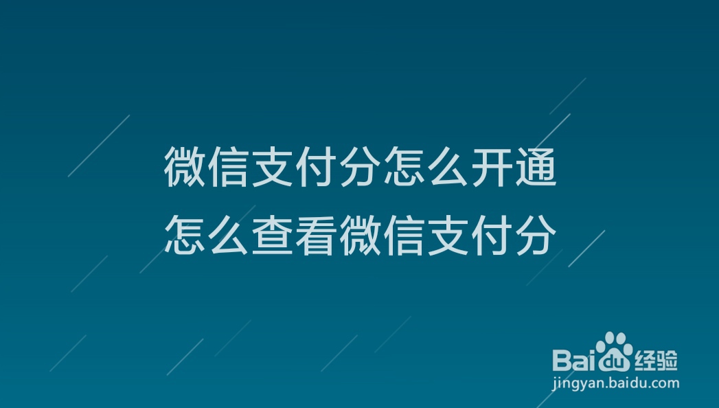 微信支付分怎么开通,怎么查看微信支付分