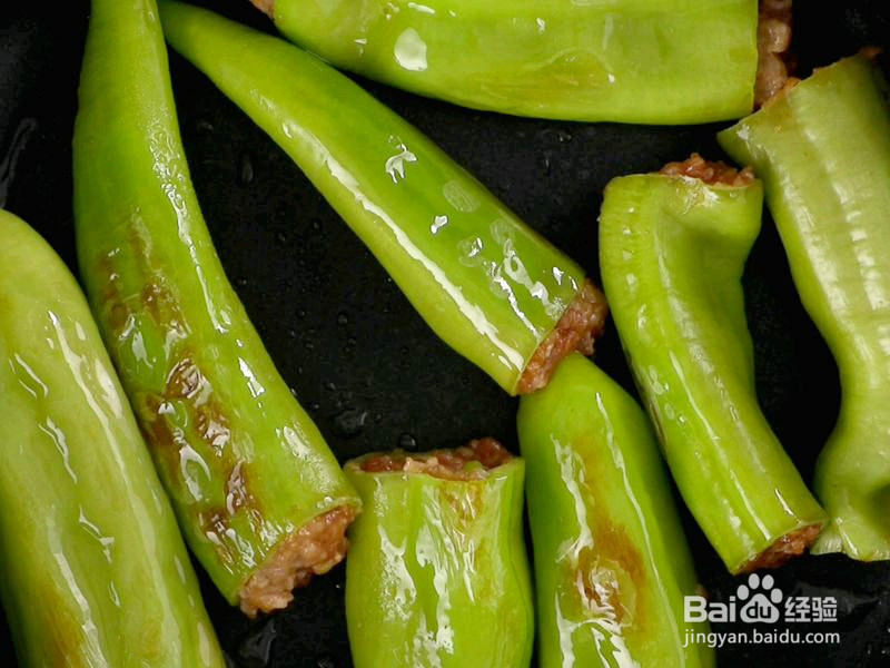 虎皮尖椒酿肉的做法