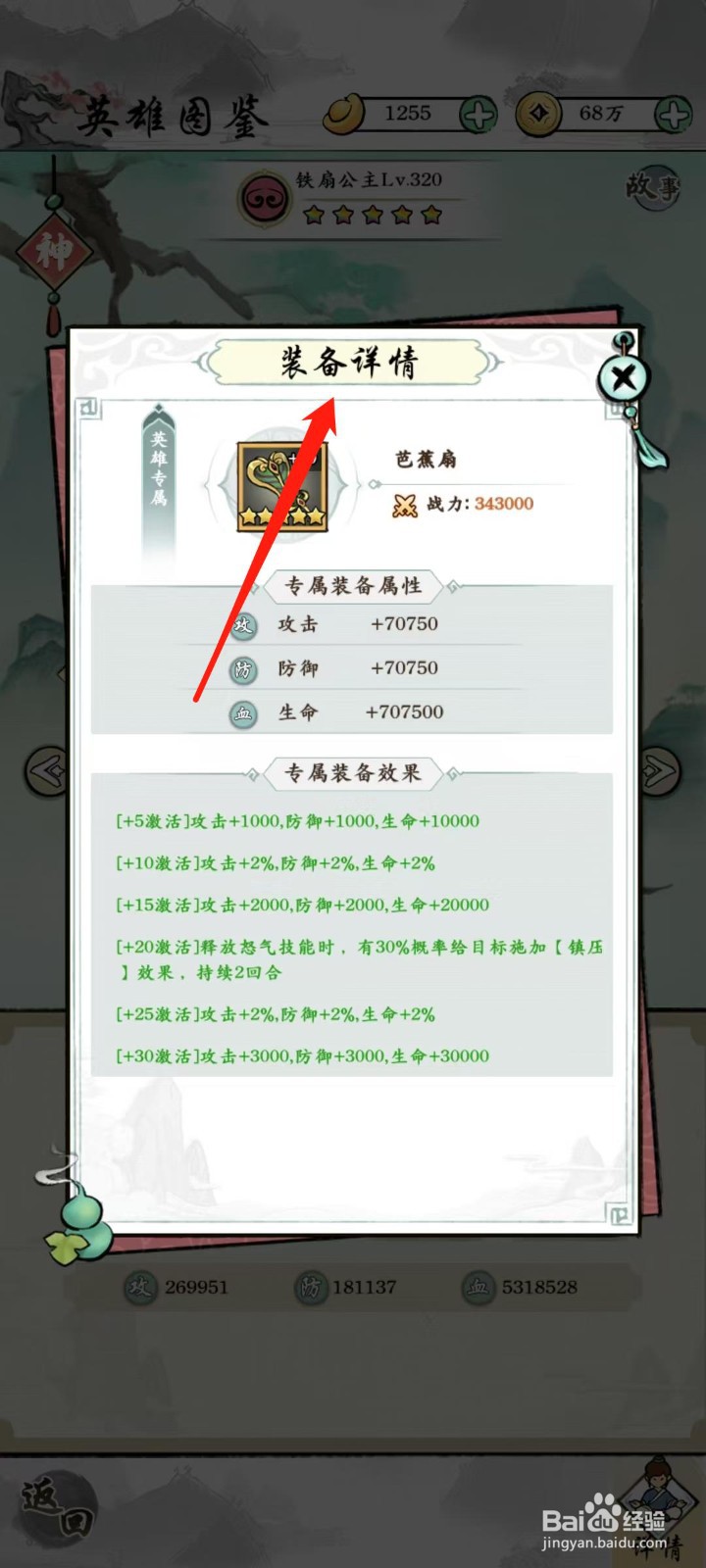 仙魔神域怎样查看铁扇公主的装备详情