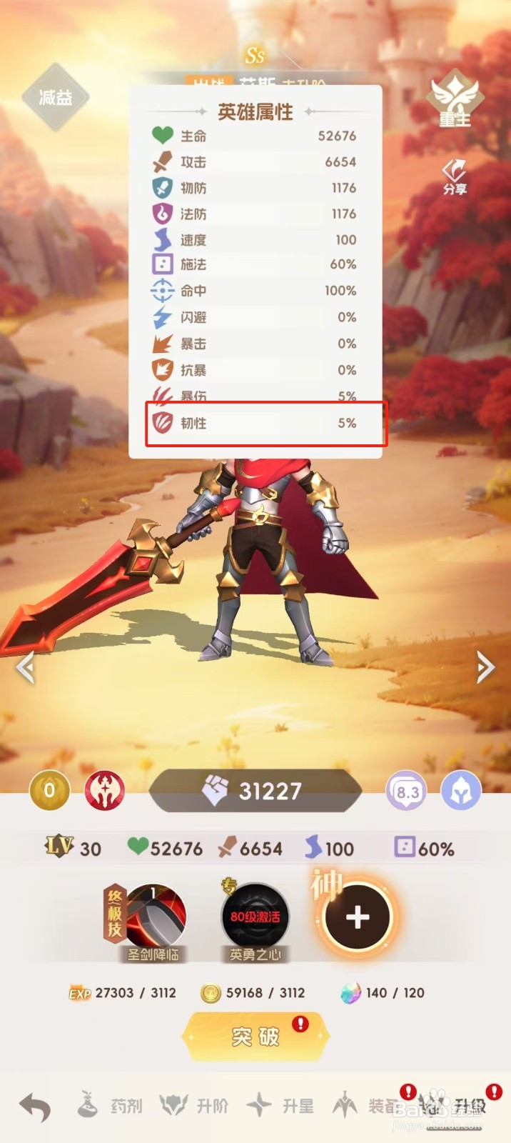 我的魔法英雄伙伴如何查看艾斯的【韧性】？