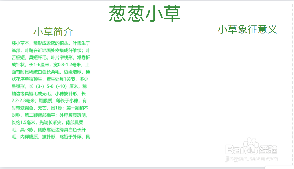 葱葱小草手抄报