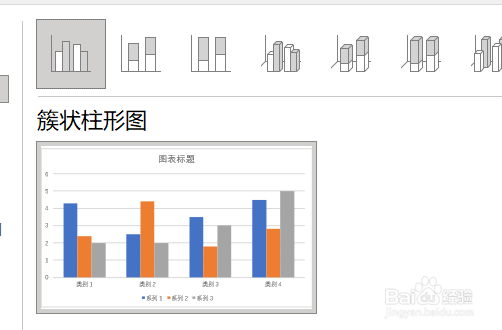 word如何插入簇状柱形图?