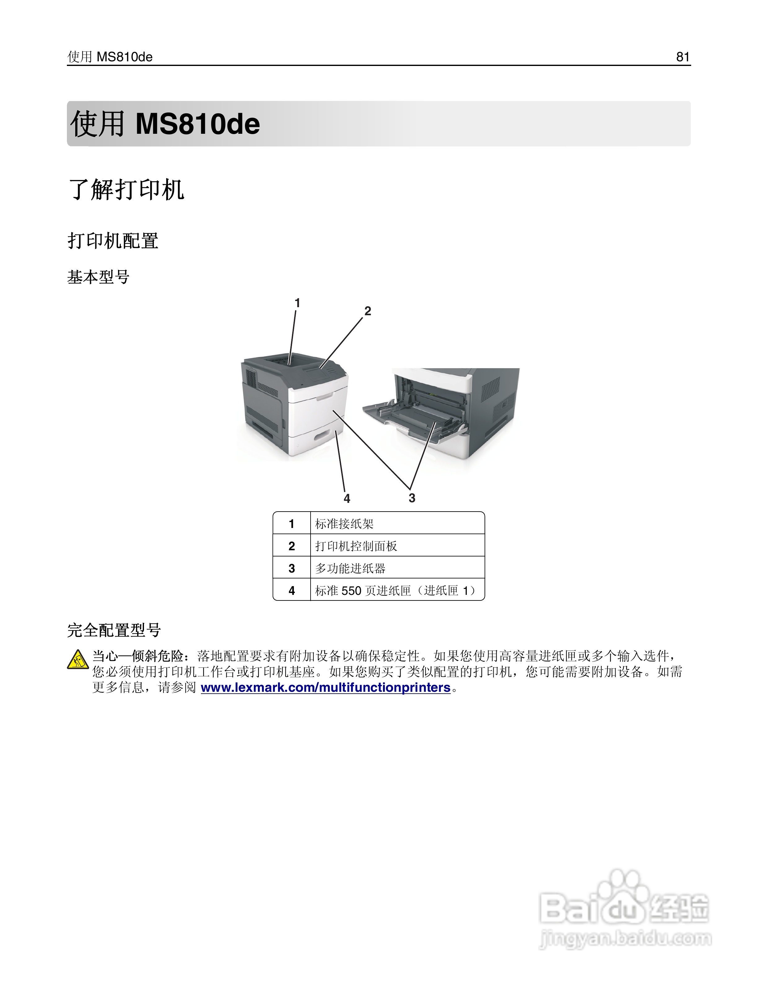 利盟Lexmark MS810打印机说明书:[9]