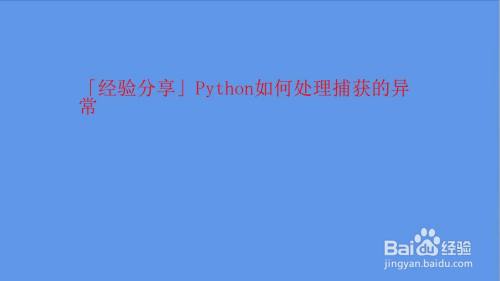 Python如何处理捕获的异常 百度经验