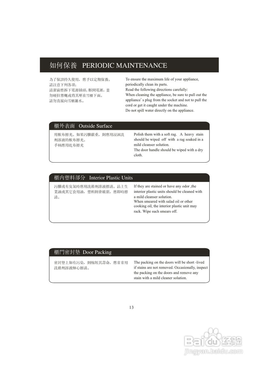 美国北极FH22S双门雪柜说明书:[2]
