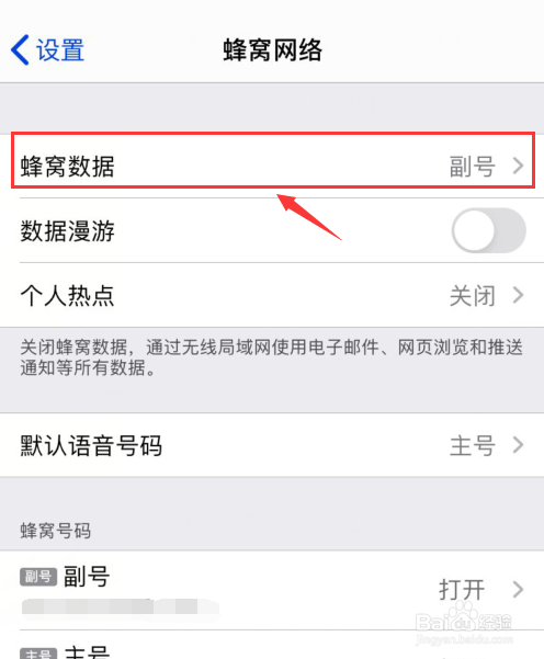 iphonexr怎么关闭副卡流量
