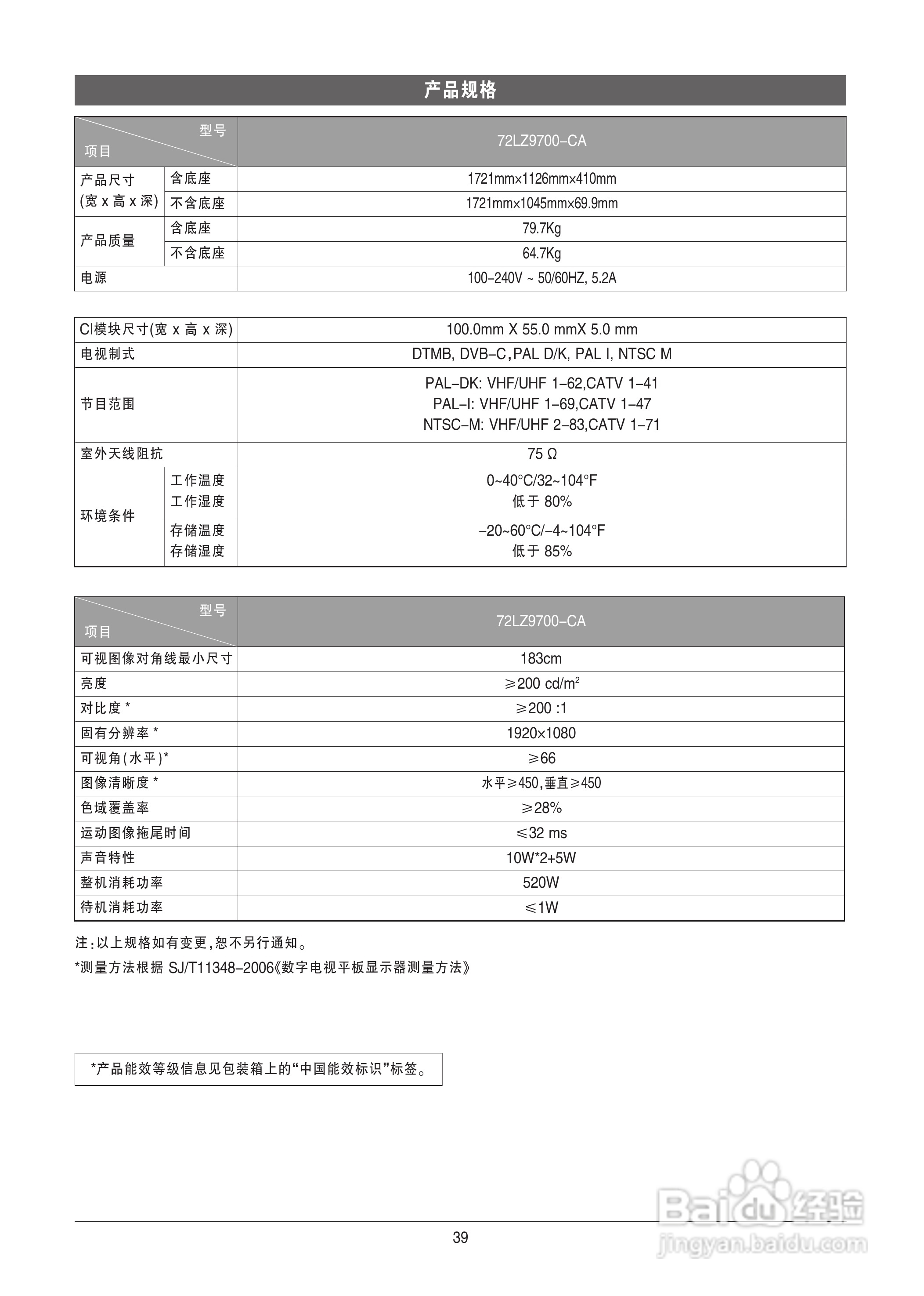 LG 72LZ9700-CA液晶彩电使用说明书:[4]
