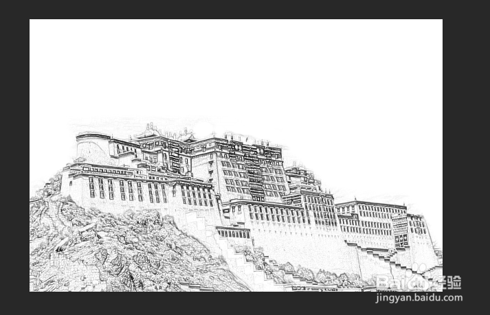 Photoshop如何将黑白素描转化为圆珠笔素描