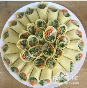 彩色豆皮蔬菜卷