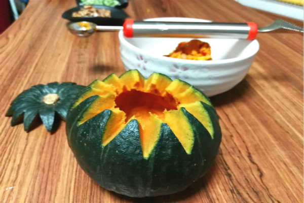 桂花鸡肉南瓜盅