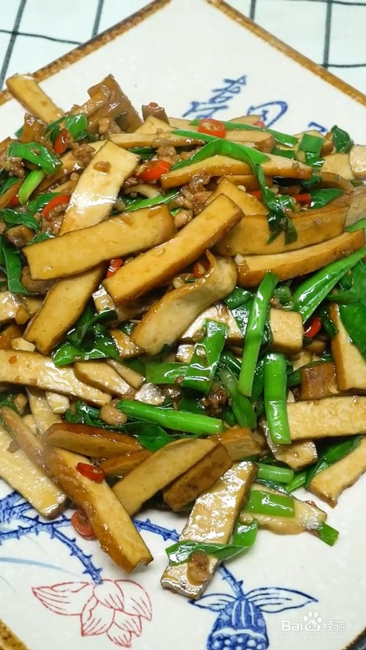 怎么做韭菜香干炒肉沫