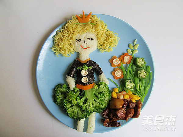 卷发女孩创意儿童餐