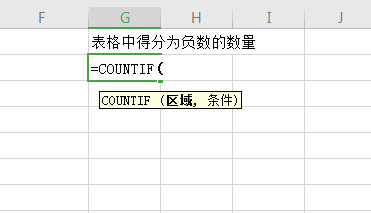 excel中怎么计算得分为负的总量是多少
