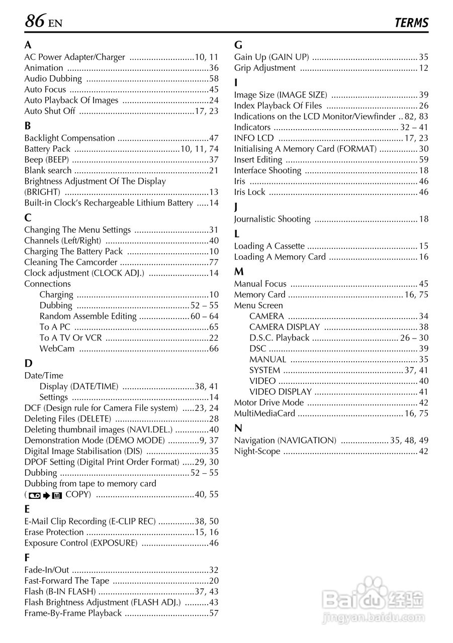 JVC GR-DV4000摄像机说明书:[9]