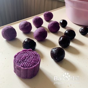 紫薯味豆沙糕