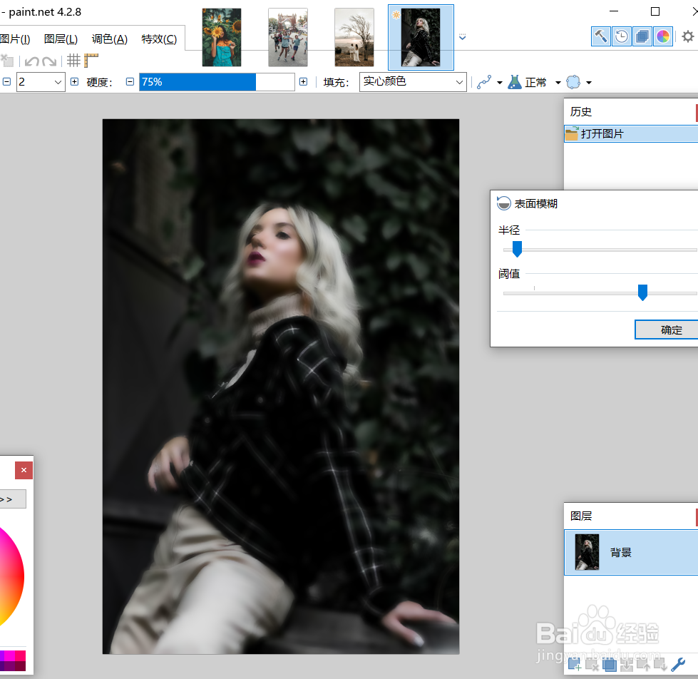 paintnet如何对图片使用表面模糊功能