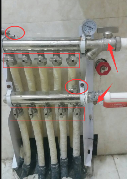 地暖不热,下面一排回水左3路都是凉的,流量上不去总是0.16左右,怎么解决,求解