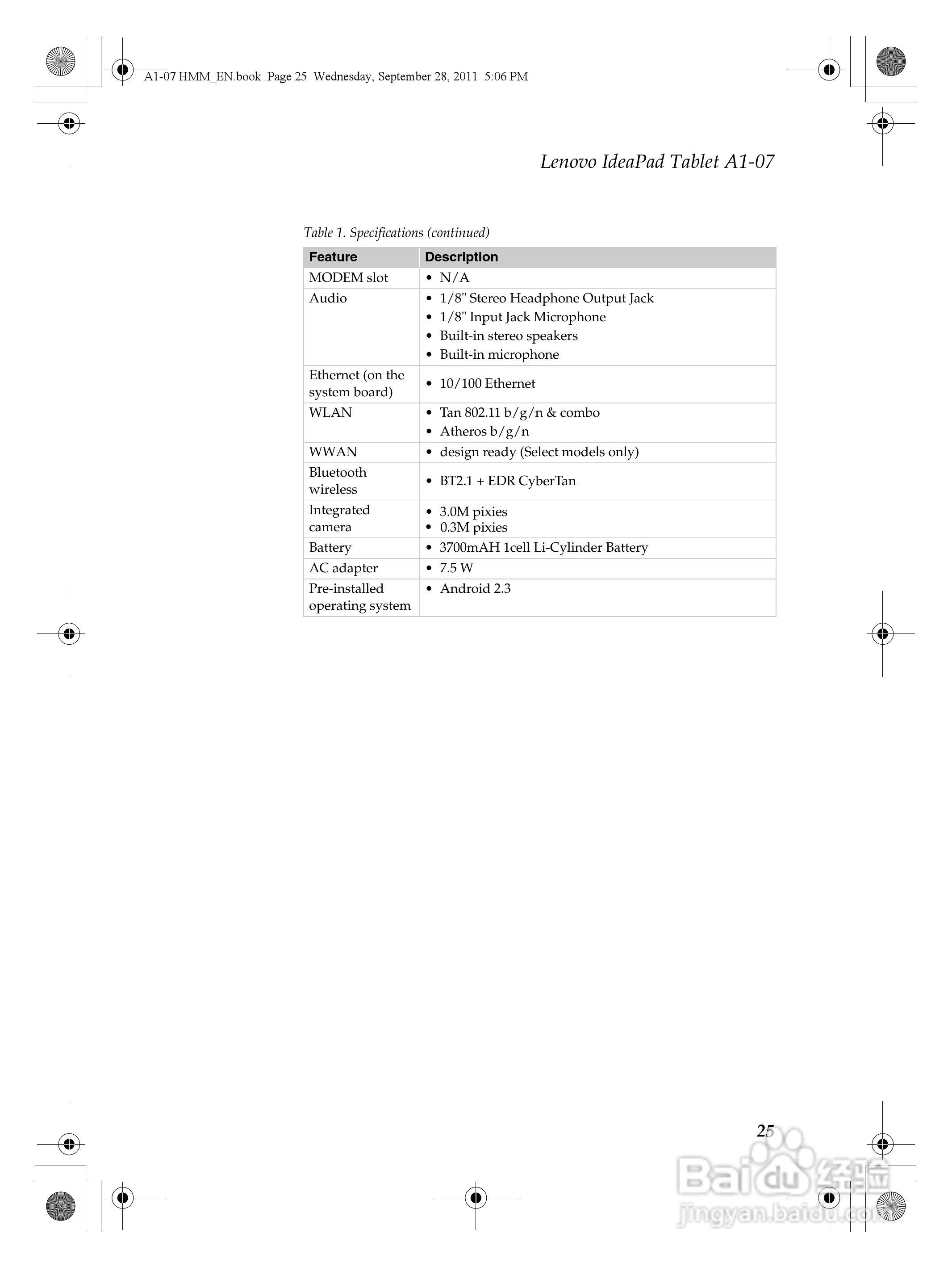 联想IdeaPad Tablet A1-07笔记本电脑说明书:[3]