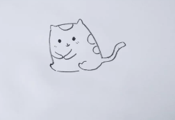 简笔画:教你怎么画在河边钓鱼的小花猫