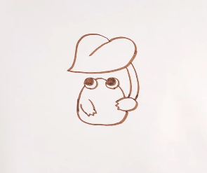 儿童简笔画——在荷叶下躲雨的小青蛙怎么画