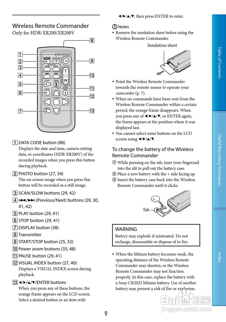 索尼HDR-XR101数码摄像机使用说明书:[1]