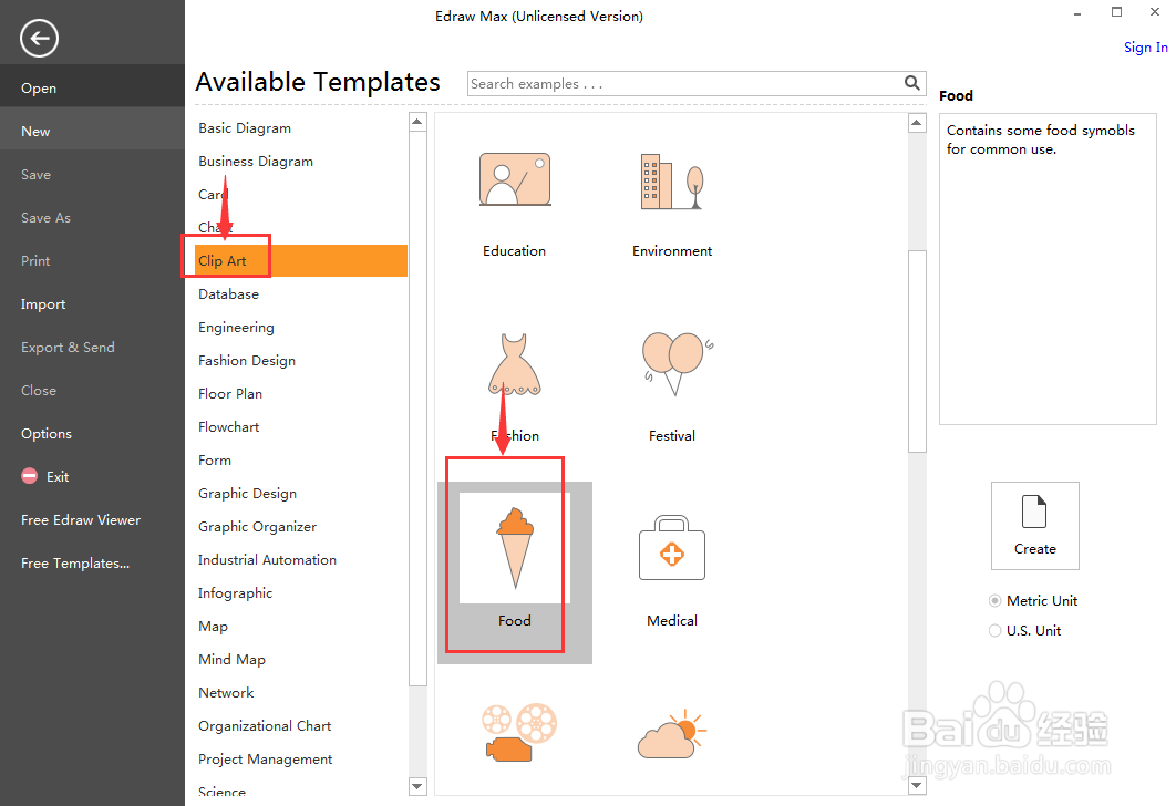 在Edraw Max中创建水果刀的方法