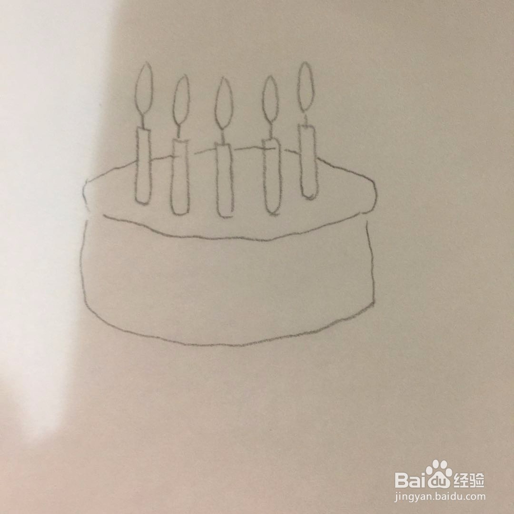 生日蛋糕的简笔画法