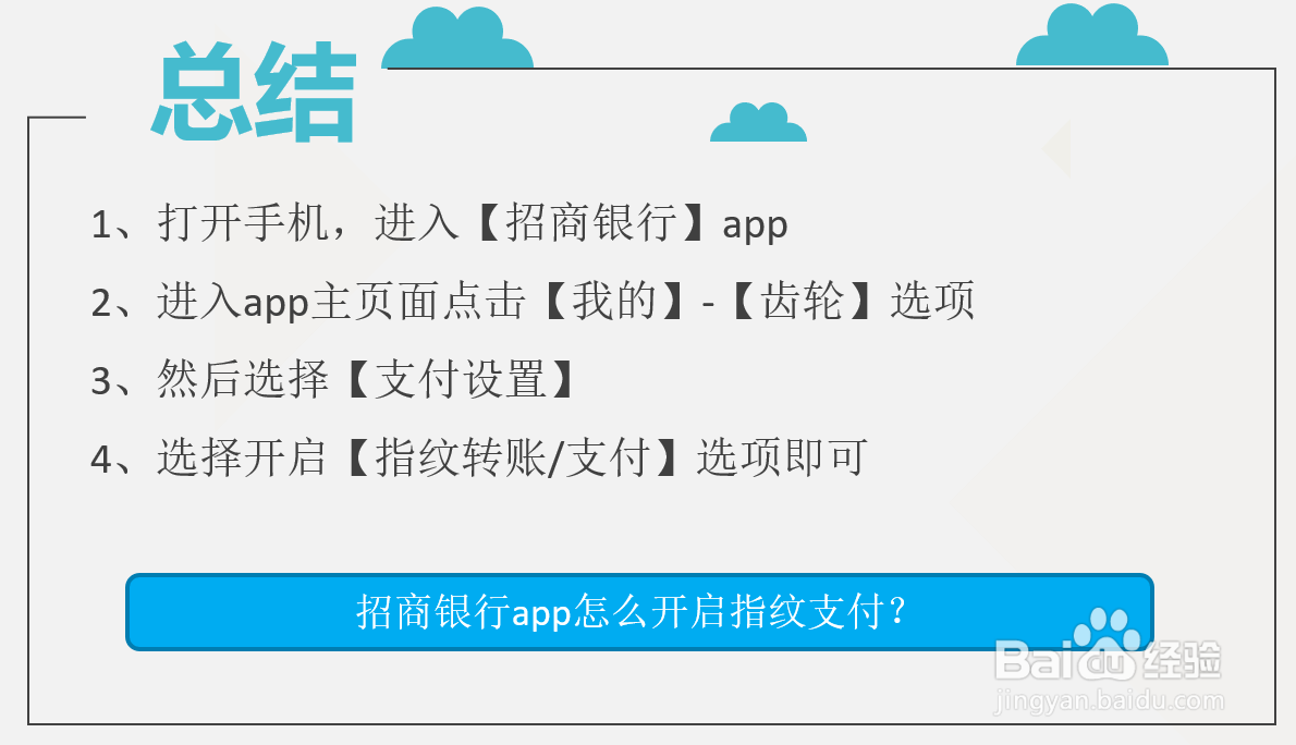 招商银行app怎么开启指纹支付？
