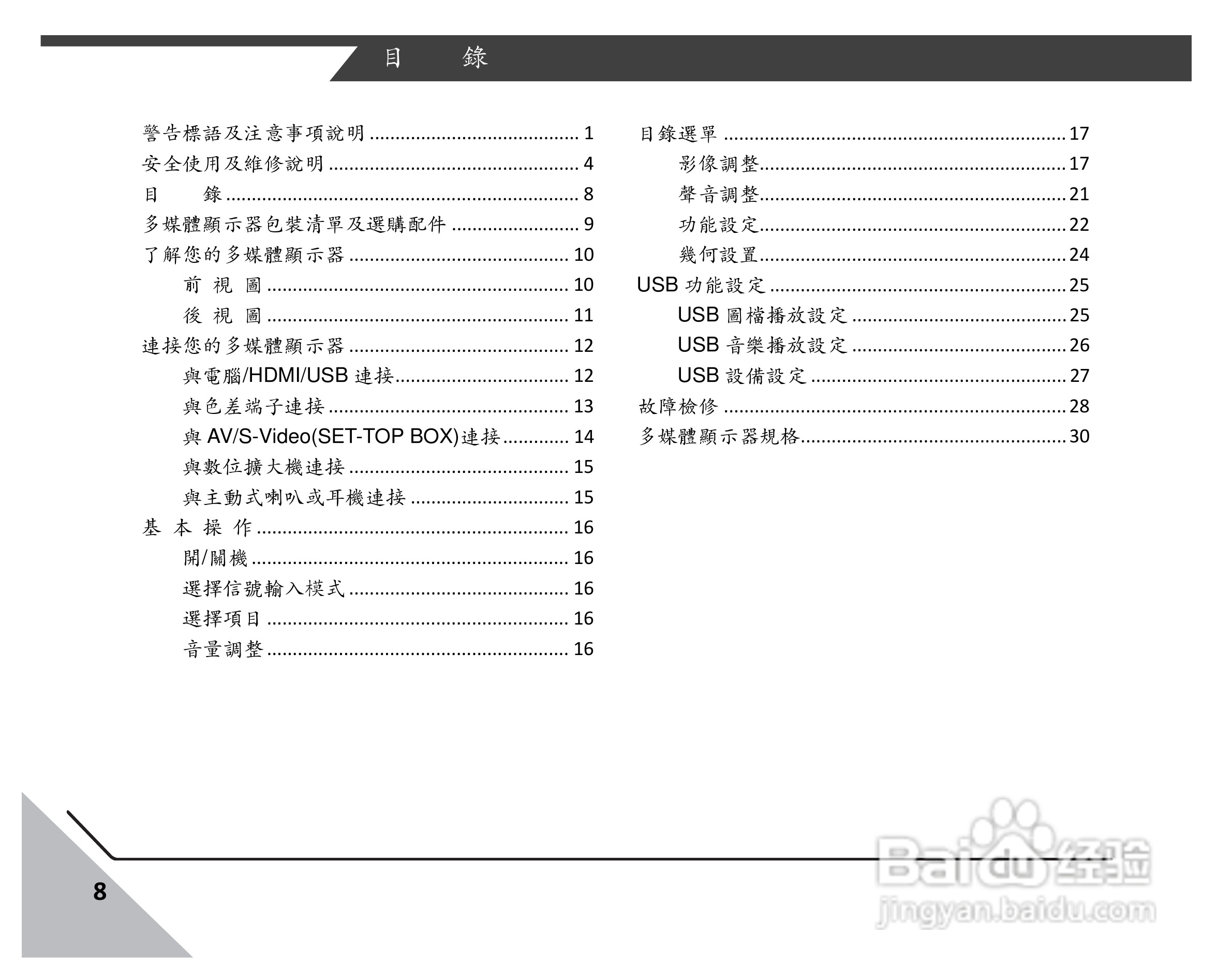 声宝LM-22S6P1多媒体液晶显示器说明书:[1]