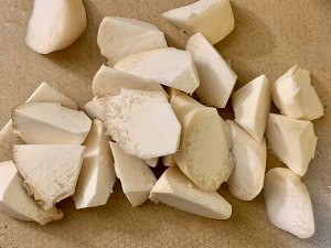 黑椒杏鲍菇鸡米花（