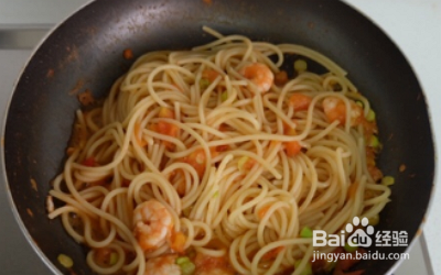 番茄虾仁意大利面的制作方法