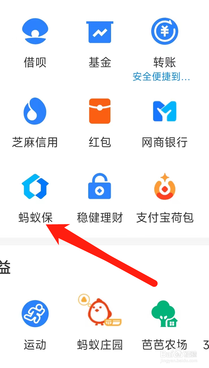支付宝查看蚂蚁保