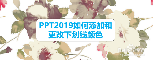 PPT2019如何添加和更改下划线颜色