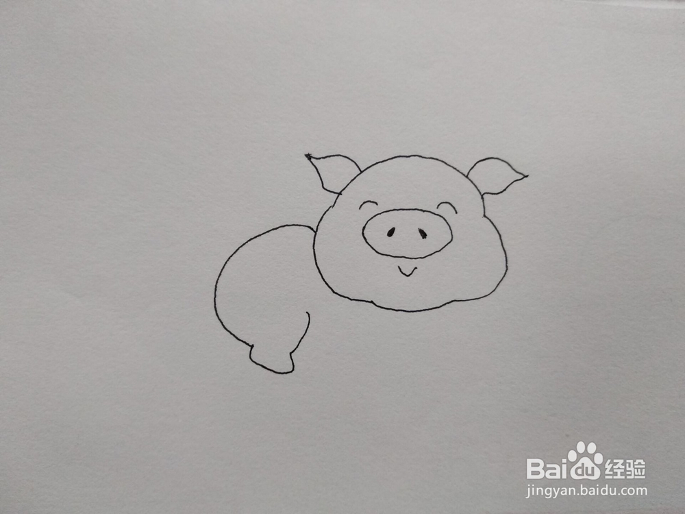 猪年爱心猪简笔画方法