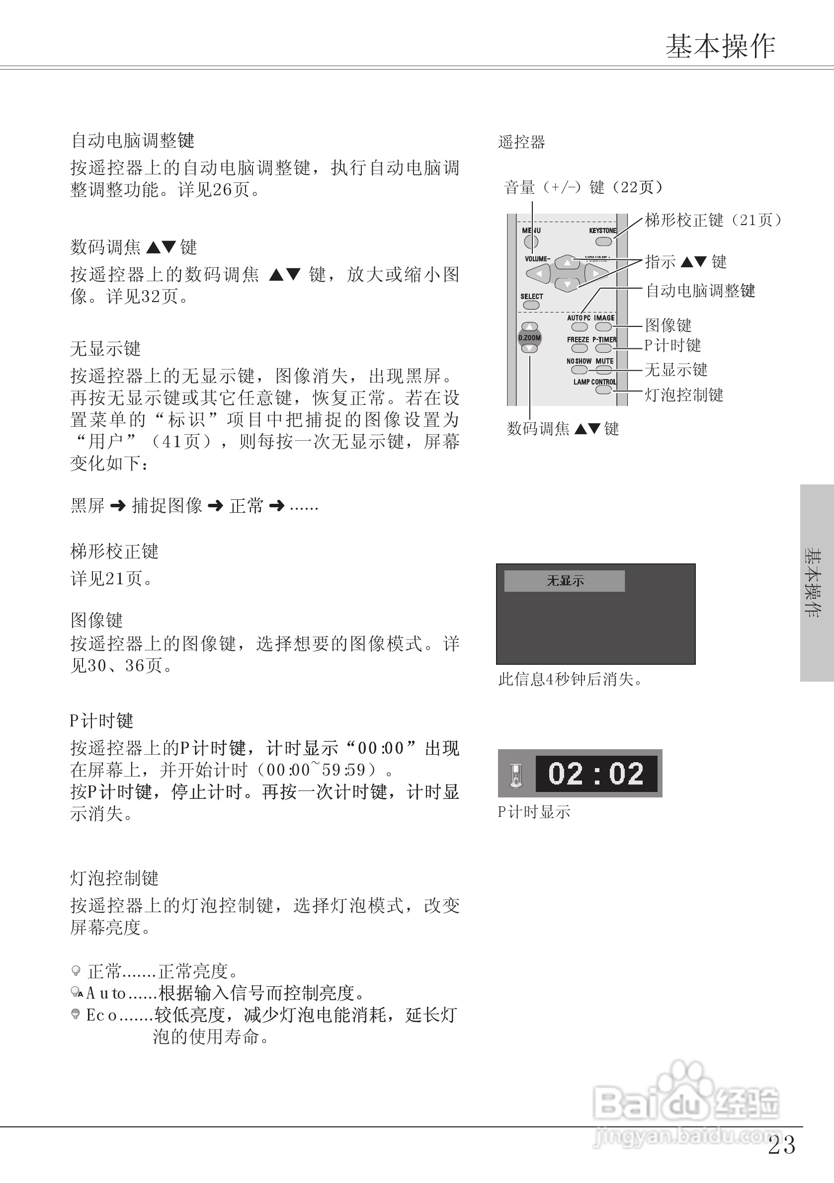EIKI爱其 LC-XA20I投影机说明书:[3]