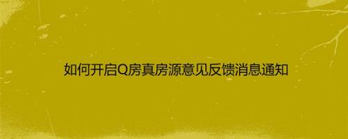 如何开启Q房真房源意见反馈消息通知