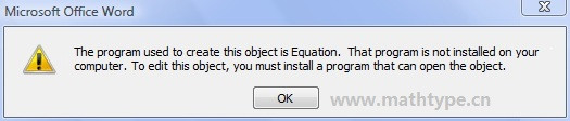 MathType插入公式错误的解决方法