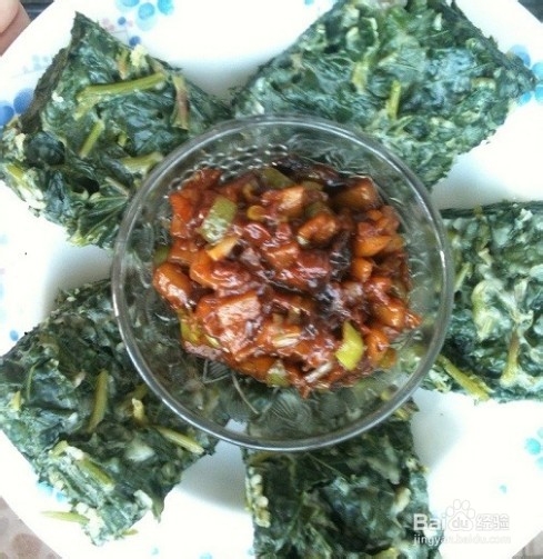 中国农家菜菜谱 :红芋叶饼