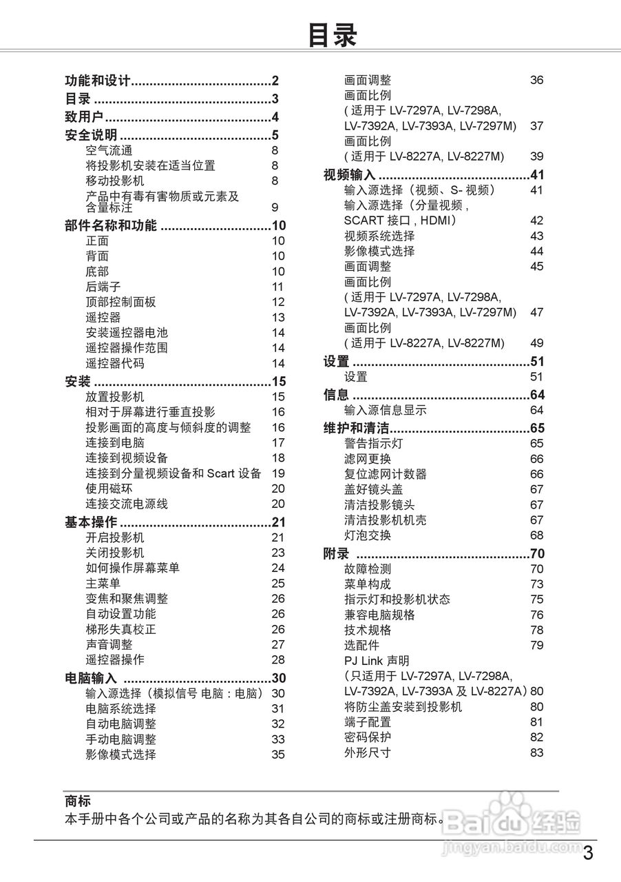 佳能 LV-7297M投影机说明书:[1]
