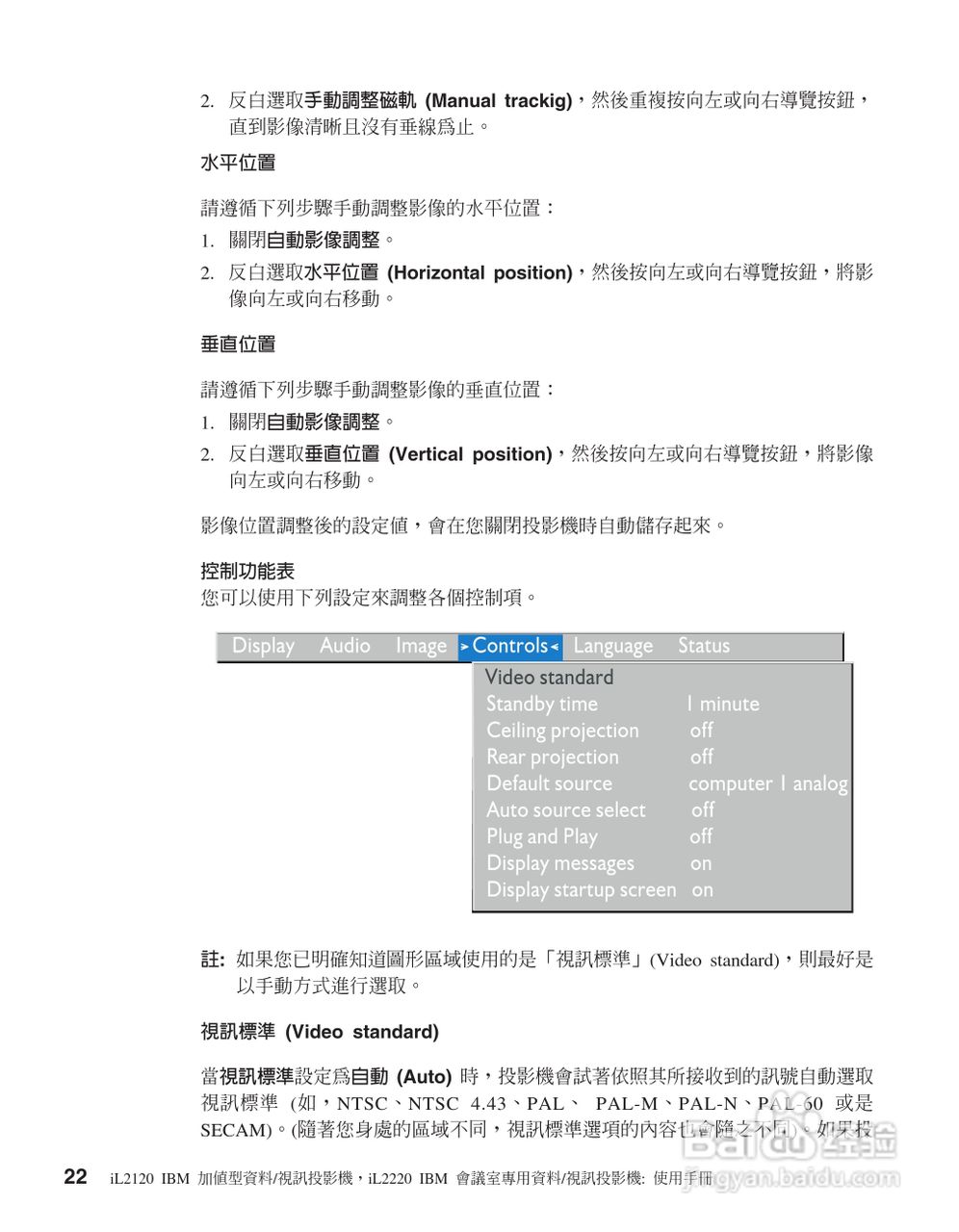 IBM iL2120投影机说明书:[4]