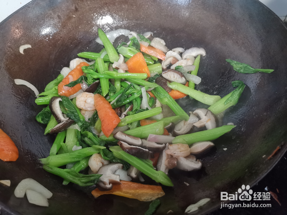 虾仁香菇炒菜薹