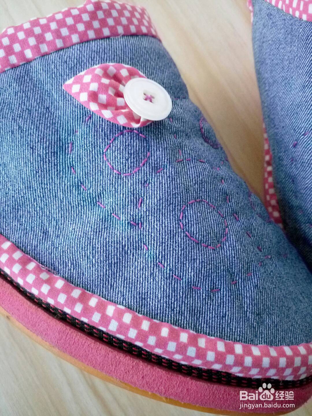 好看的牛仔布棉拖鞋