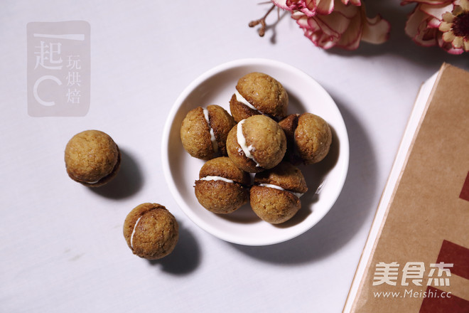 抹茶白巧克力夹心球饼干