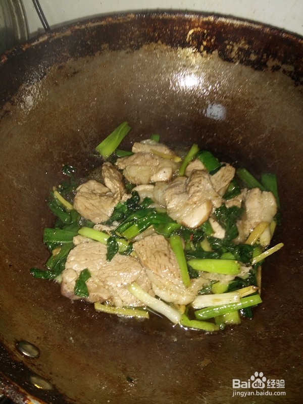 家常小炒--小葱大块肉