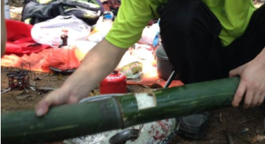 在野外怎么做竹筒饭