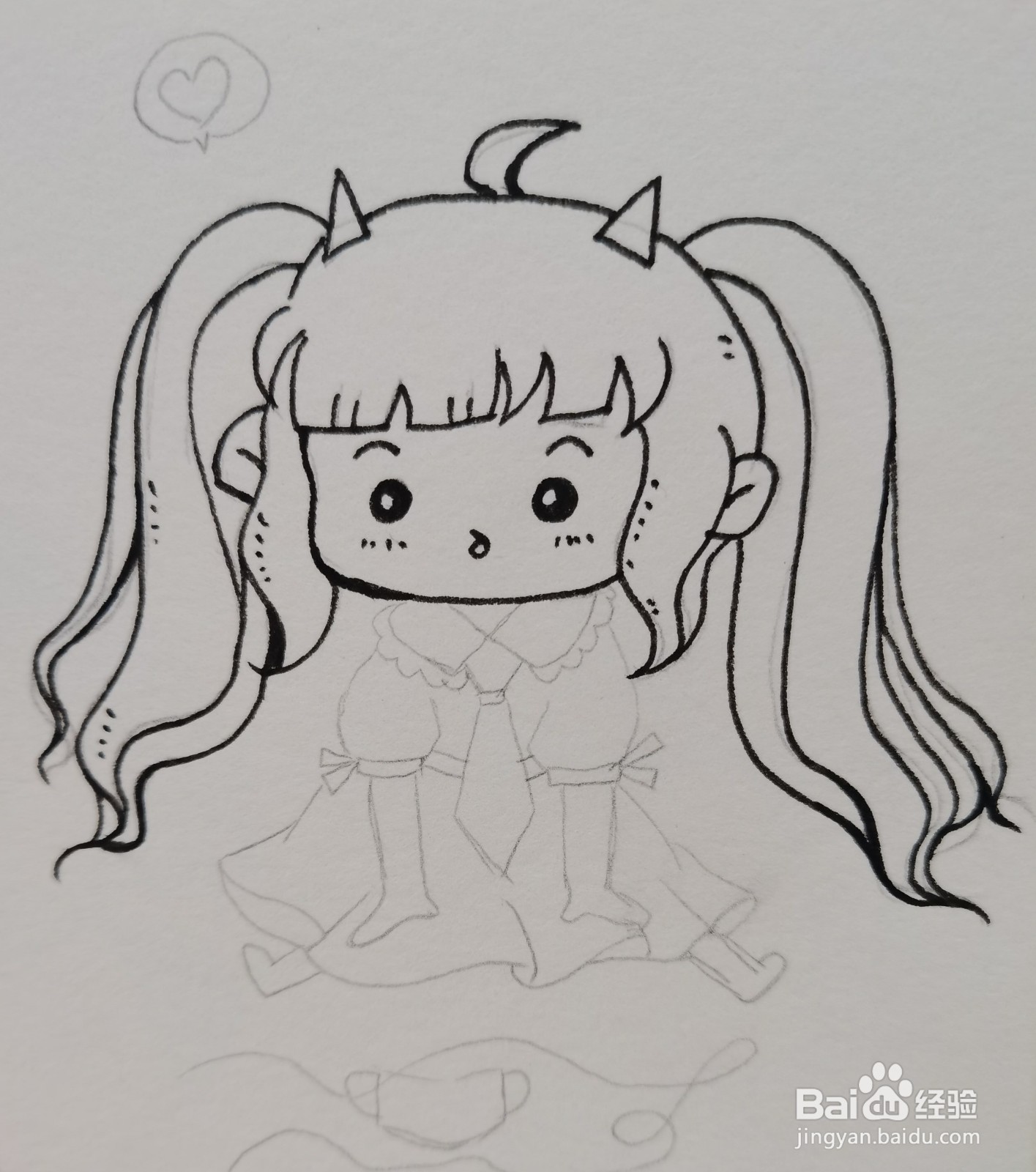 怎样画黑白动漫女孩