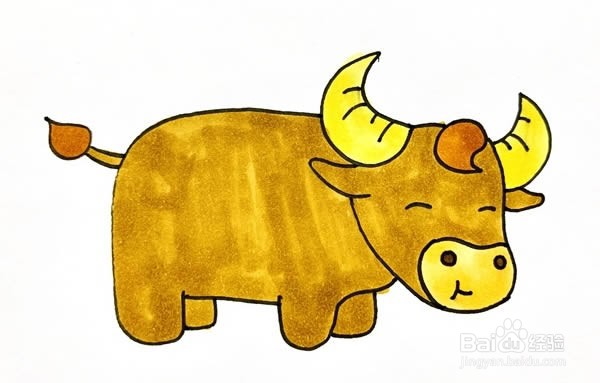 彩色的牛怎么画