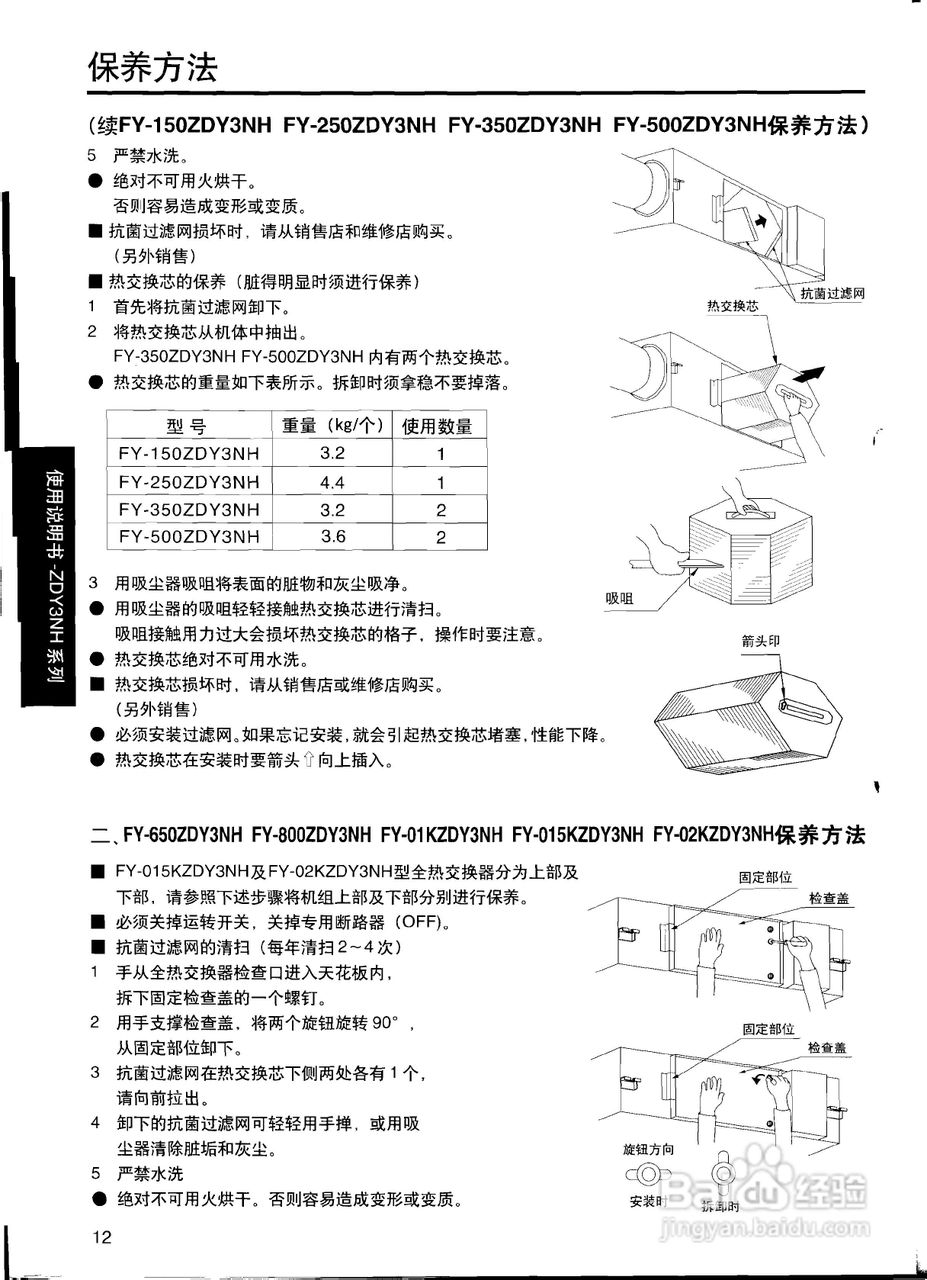 松下FY-500ZDY3NH全热交换器说明书:[2]
