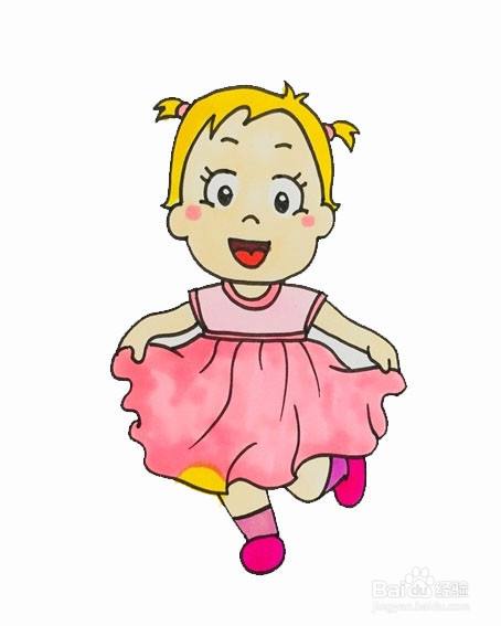 快乐的幼童的简笔画